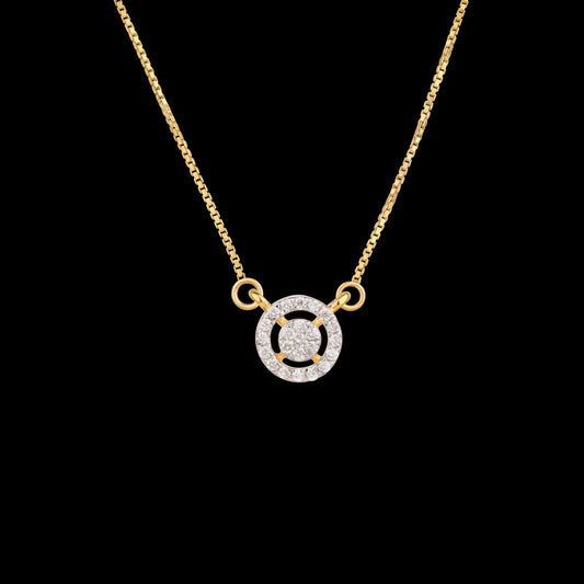 18K Yellow Gold Diamond Pendant - 0.168ct SI-GH