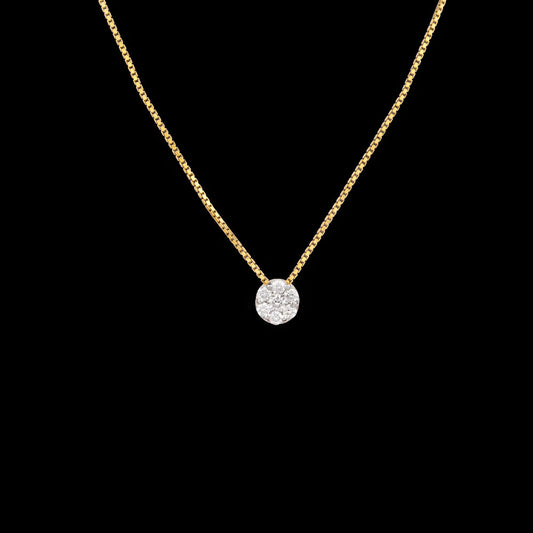18K Yellow Gold Diamond Pendant - 0.261ct VS-GH
