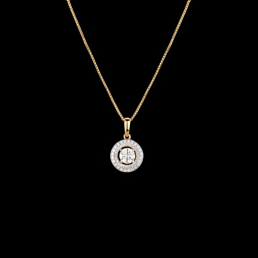 18K Yellow Gold Diamond Pendant - 0.359ct VVS-GH