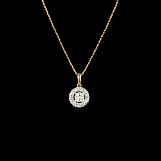 18K Yellow Gold Diamond Pendant - 0.359ct VVS-GH