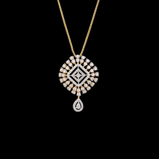 18K Yellow Gold Diamond Pendant - 1.301ct VS-SI-GH