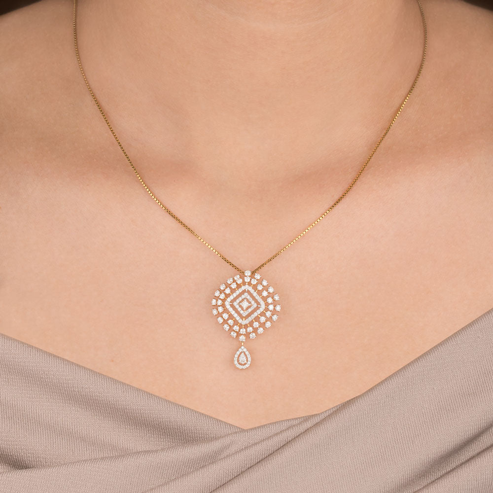 18K Yellow Gold Diamond Pendant - 1.301ct VS-SI-GH