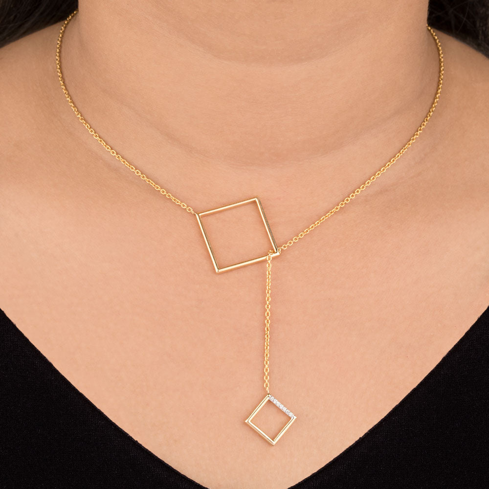14K Yellow Gold Diamond Pendant - 0.036ct VS-SI-GH