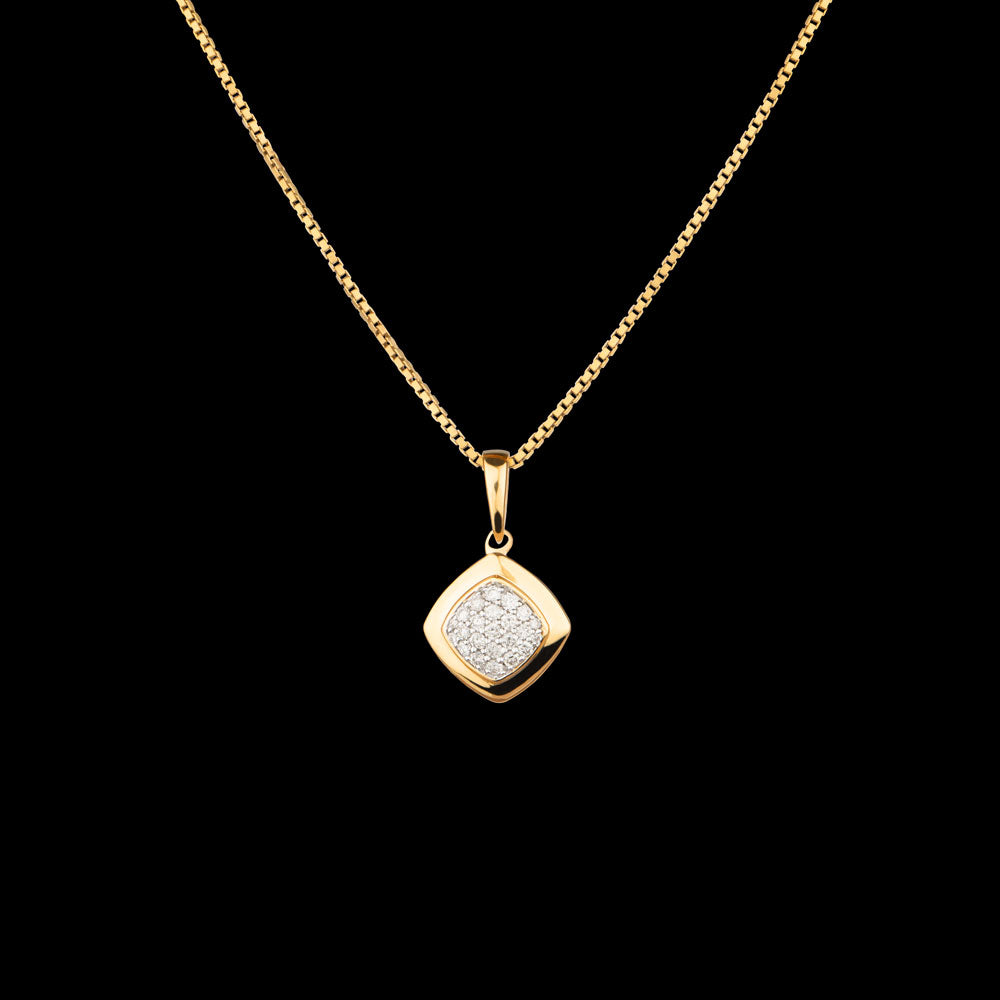 14K Yellow Gold Diamond Pendant - 0.15ct SI-IJ