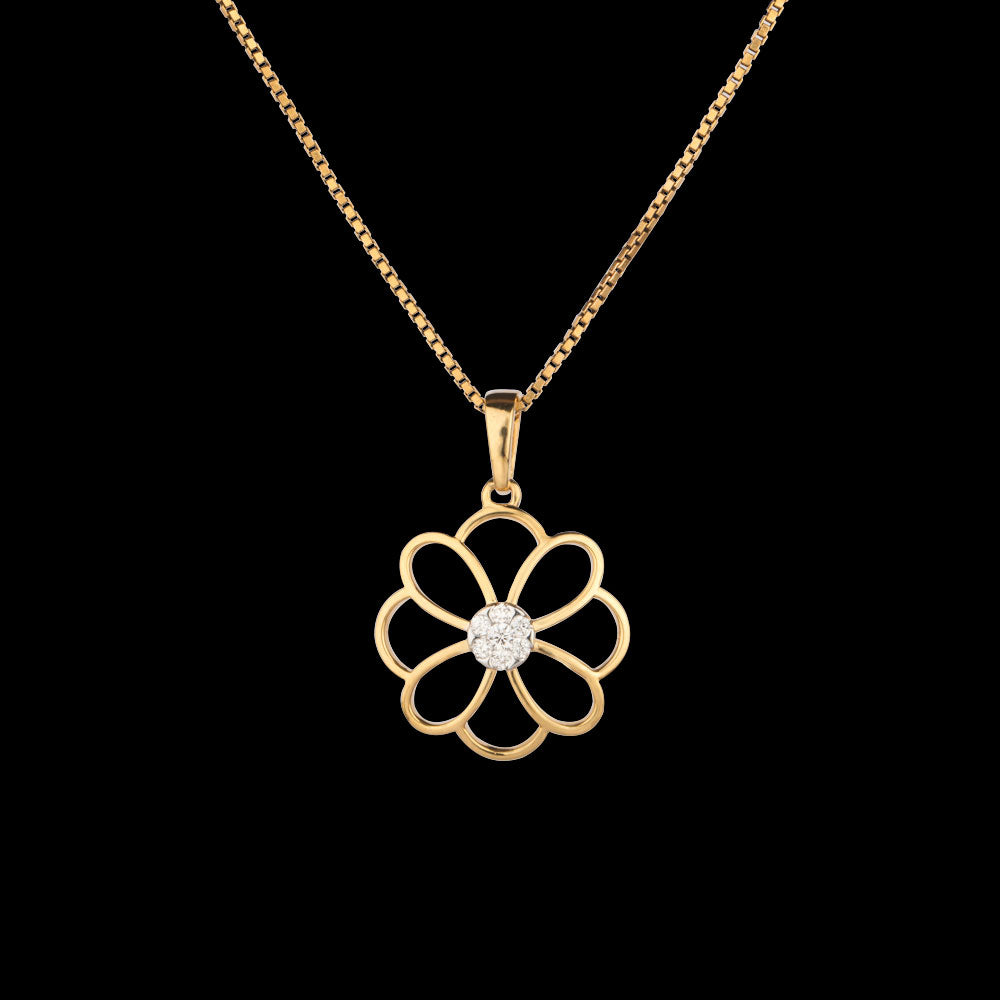 18K Yellow Gold Diamond Pendant - 0.07ct VS-FG
