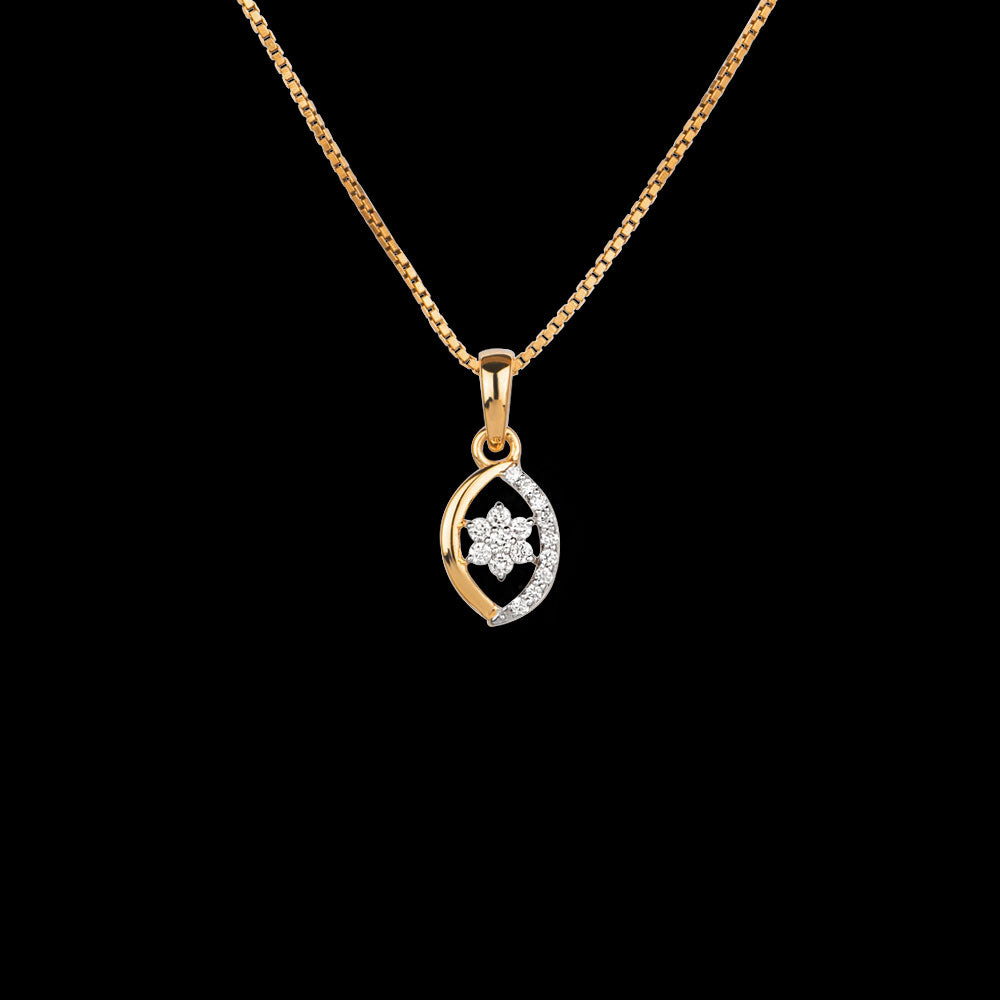 18K Yellow Gold Diamond Pendant - 0.14ct VVS-VS-GH