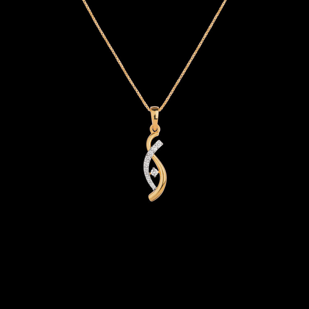 18K Yellow Gold Diamond Pendant - 0.17ct VVS-VS-GH