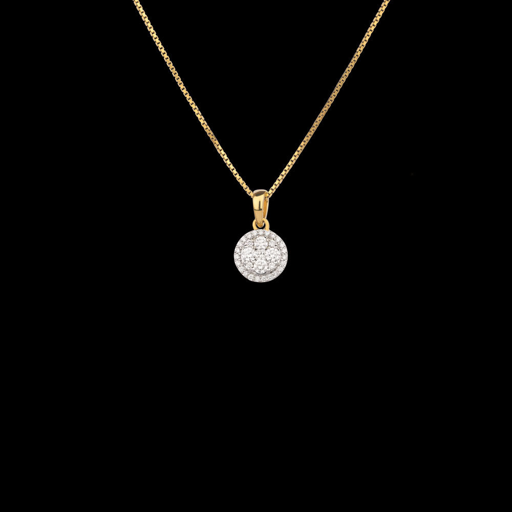 14K Yellow Gold Diamond Pendant - 0.48ct SI-GH