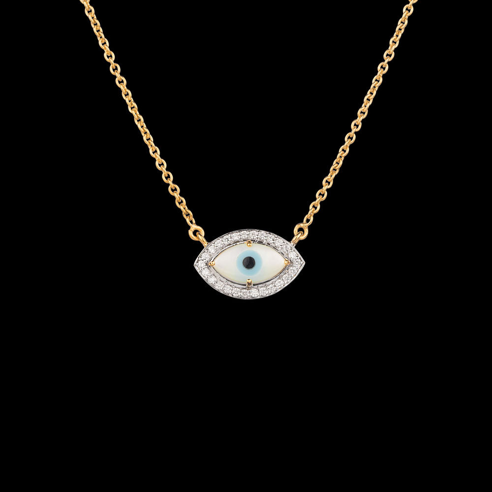 18K Yellow Gold Diamond Pendant - 0.2ct VVS-VS-GH with Colour Stones