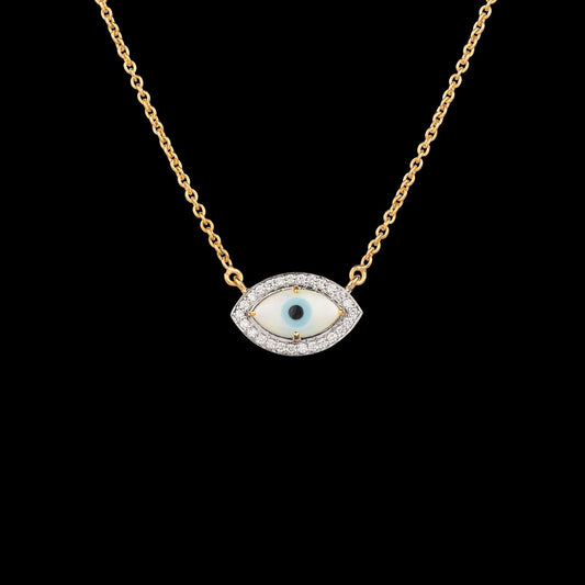 18K Yellow Gold Diamond Pendant - 0.2ct VVS-VS-GH with Colour Stones