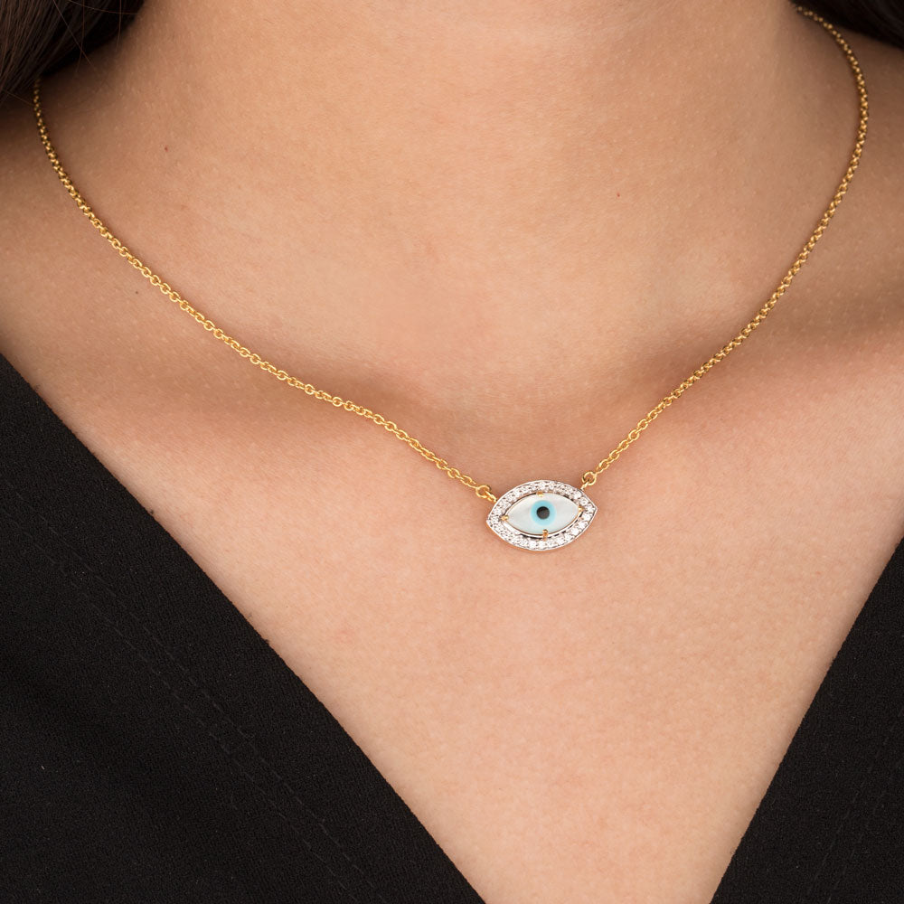 18K Yellow Gold Diamond Pendant - 0.2ct VVS-VS-GH with Colour Stones