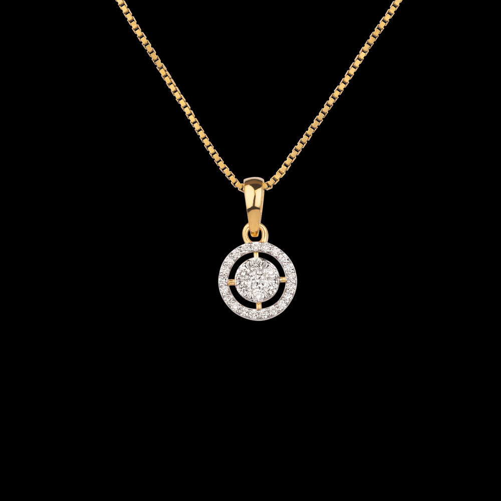 14K Yellow Gold Diamond Pendant - 0.235ct VS-SI-GH