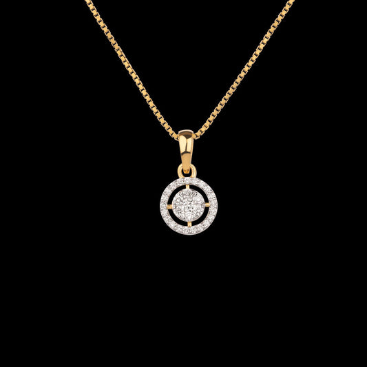 14K Yellow Gold Diamond Pendant - 0.235ct VS-SI-GH