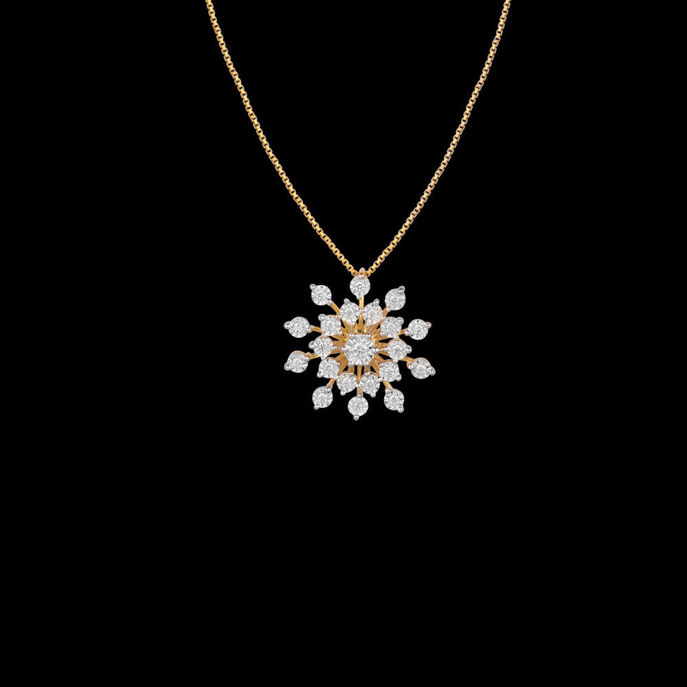 14K Yellow Gold Diamond Pendant - 0.2ct VS-GH
