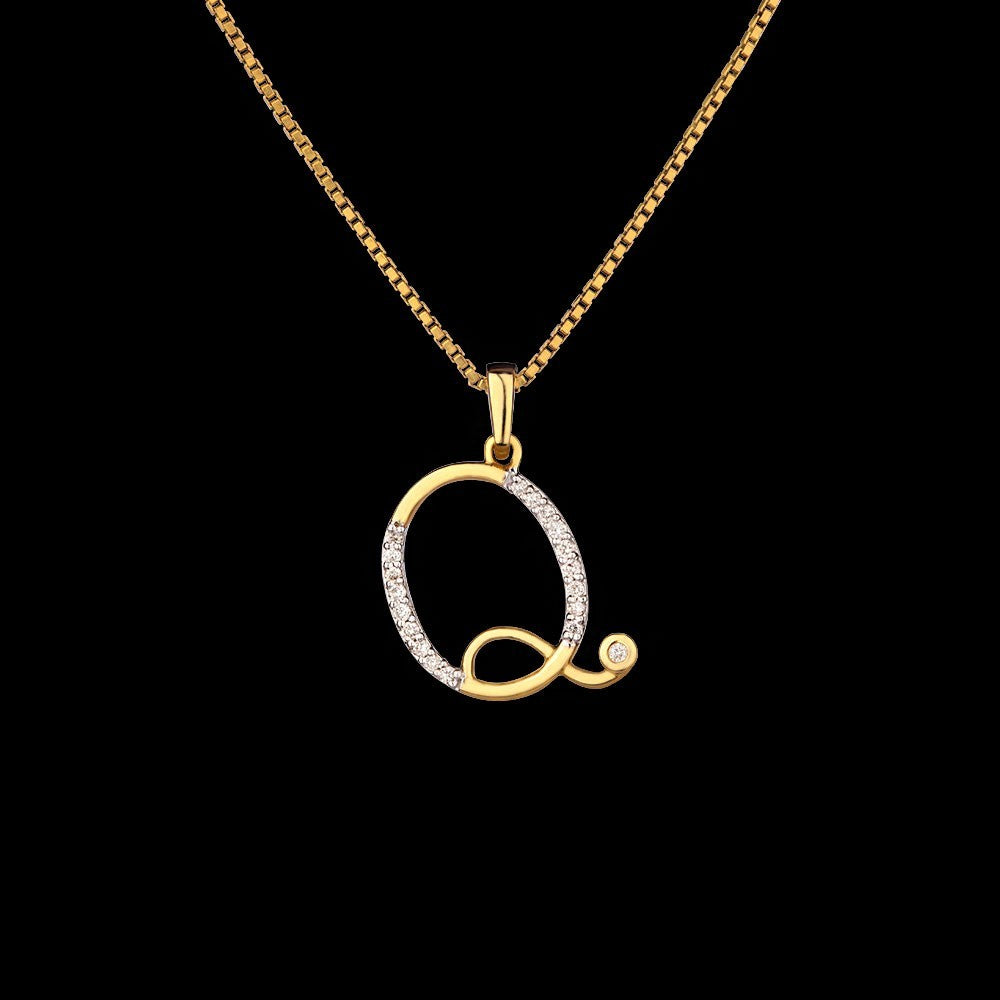 14K Yellow Gold Diamond Pendant - 0.09ct SI-GH