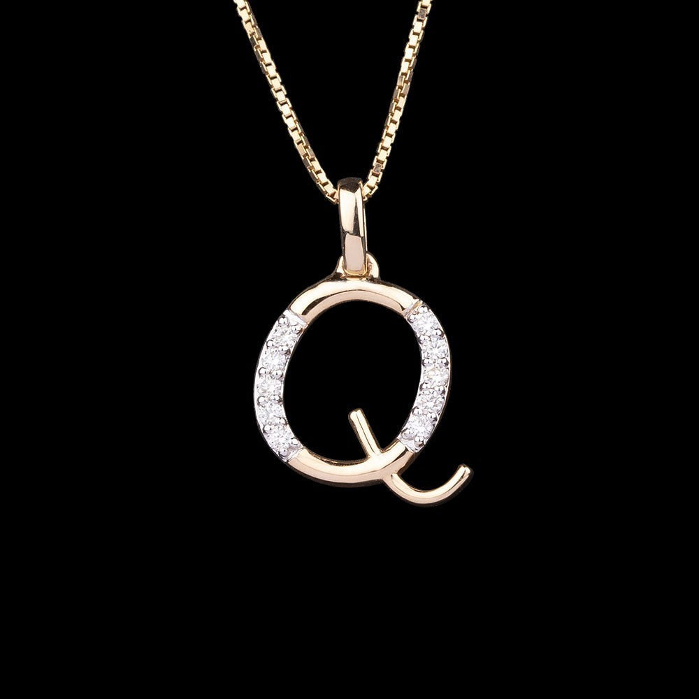 14K Yellow Gold Diamond Pendant - 0.12ct SI-GH
