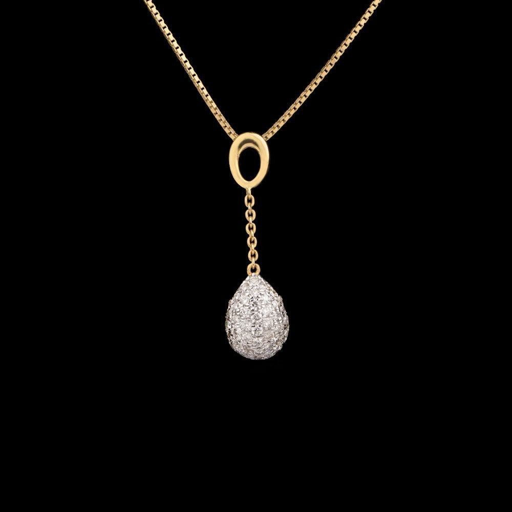 14K Yellow Gold Diamond Pendant - 0.46ct SI-IJ