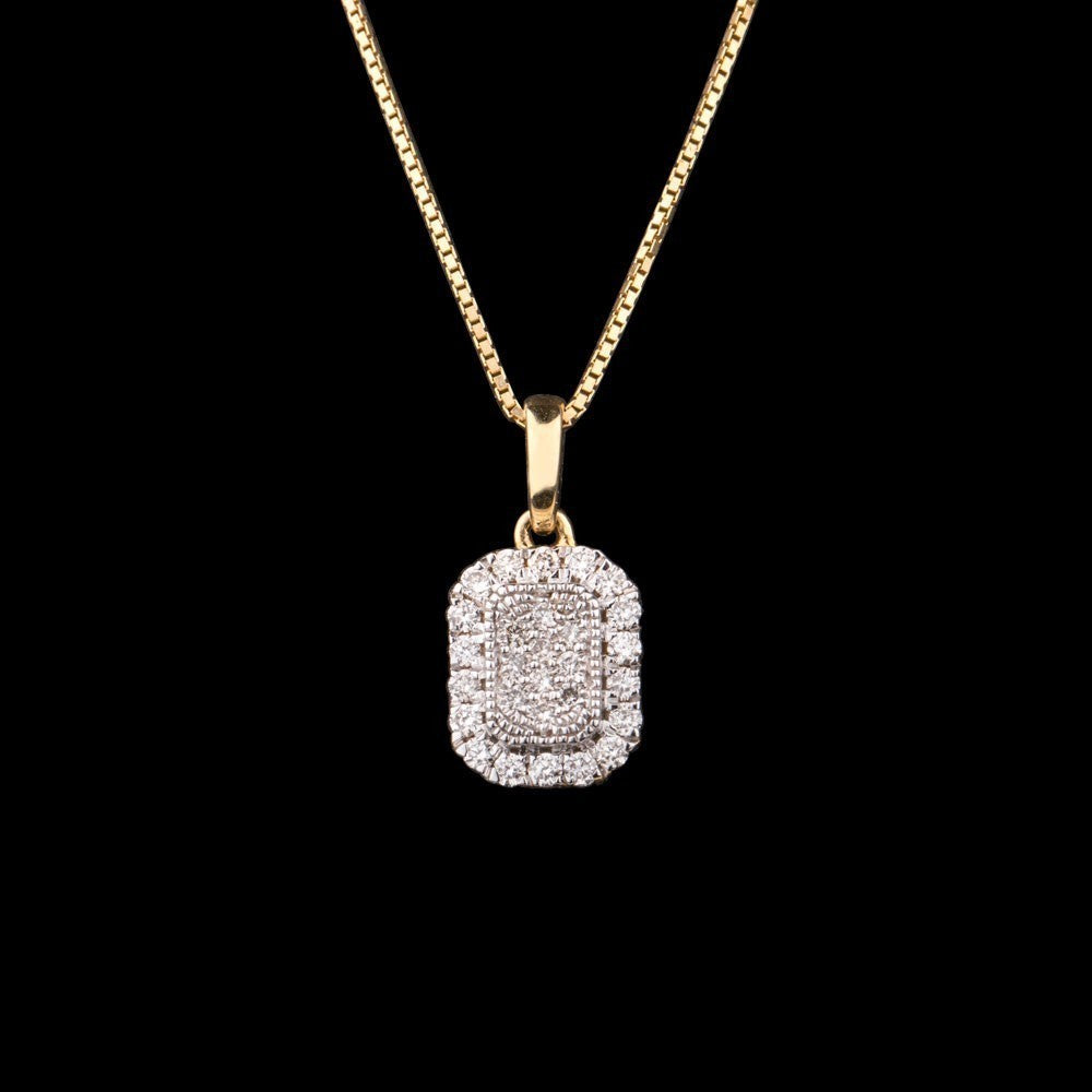 14K Yellow Gold Diamond Pendant - 0.28ct SI-IJ