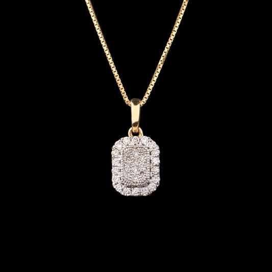 14K Yellow Gold Diamond Pendant - 0.28ct SI-IJ