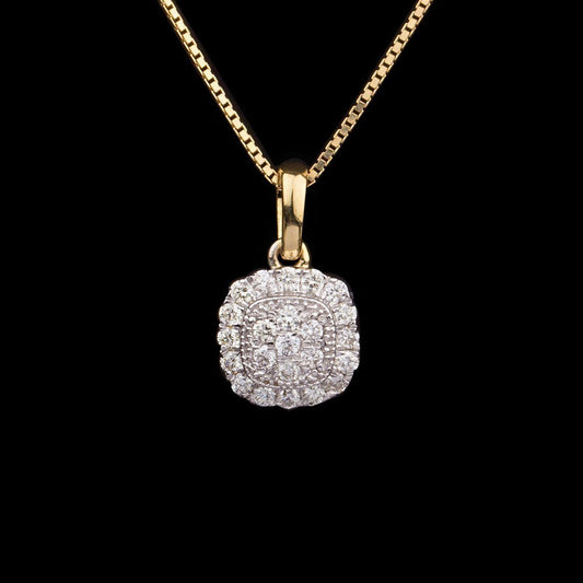 14K Yellow Gold Diamond Pendant - 0.29ct SI-IJ