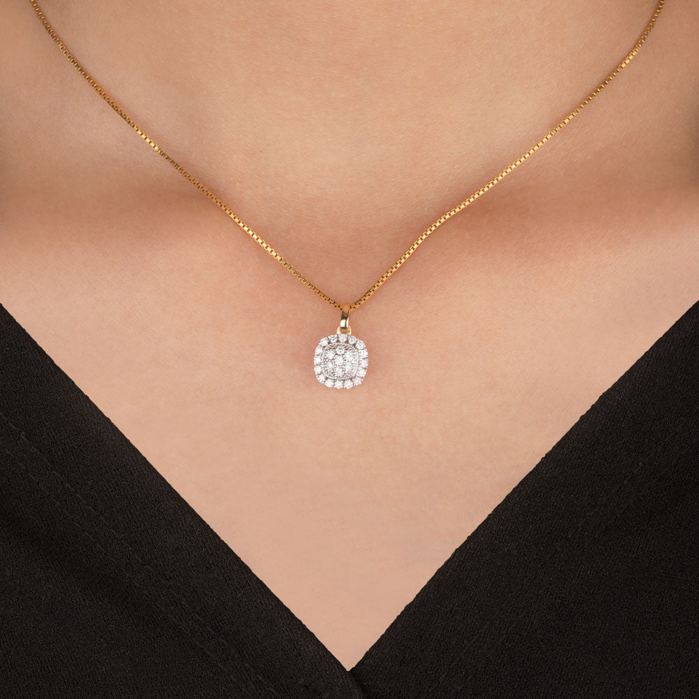14K Yellow Gold Diamond Pendant - 0.29ct SI-IJ