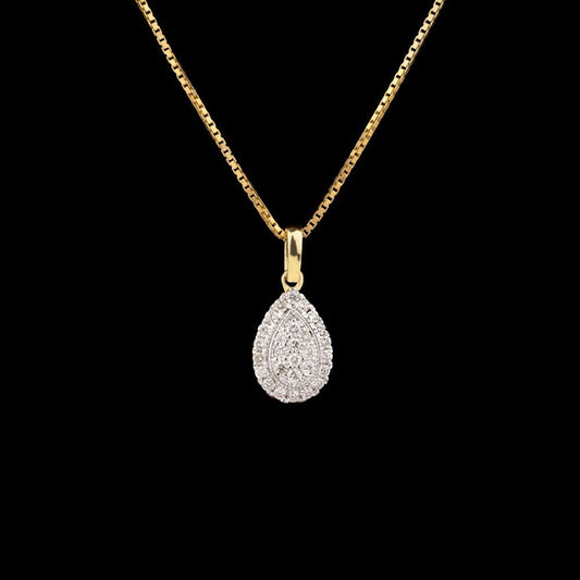 14K Yellow Gold Diamond Pendant - 0.31ct SI-IJ