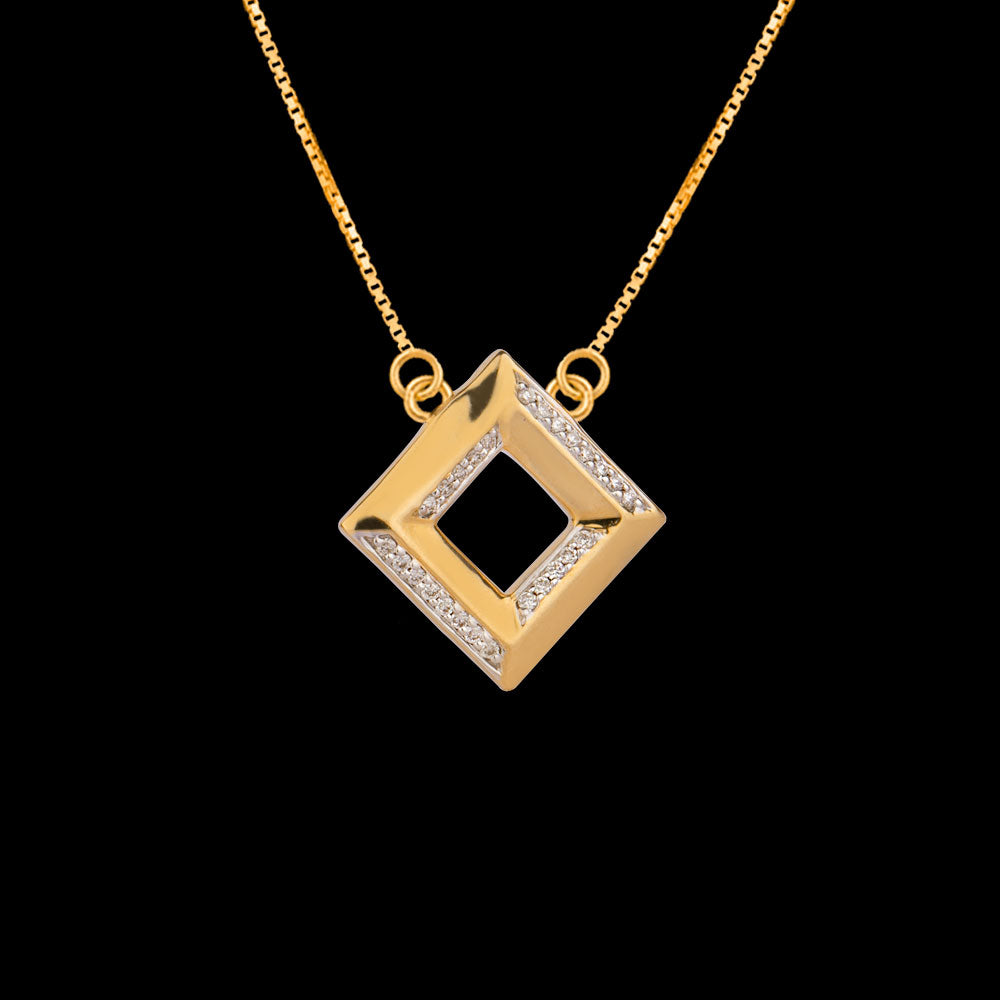 14K Yellow Gold Diamond Pendant - 0.13ct SI-IJ