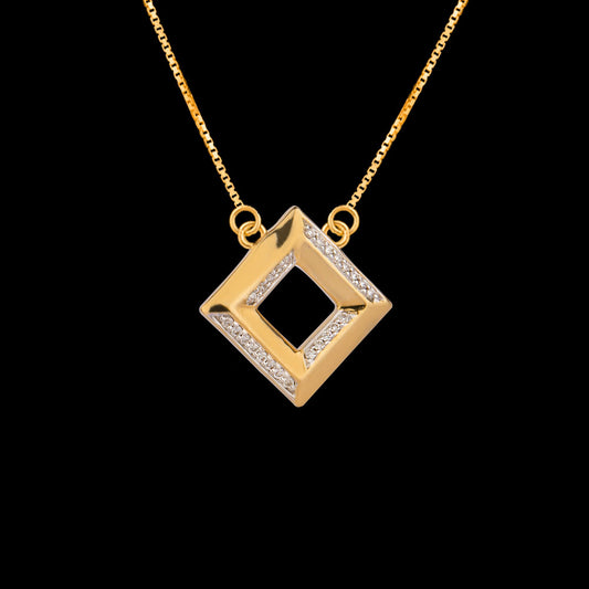 14K Yellow Gold Diamond Pendant - 0.13ct SI-IJ