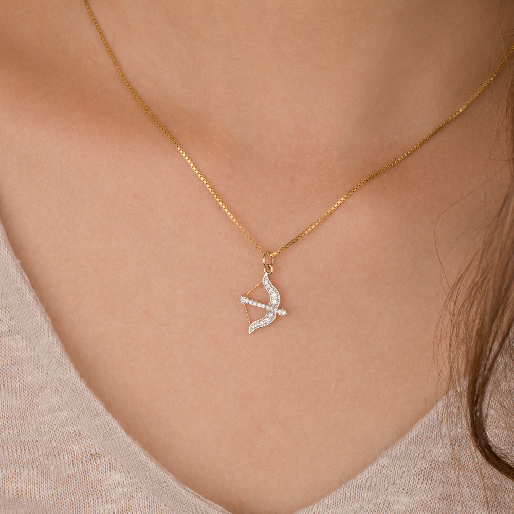 14K Yellow Gold Diamond Pendant - 0.12ct SI-IJ