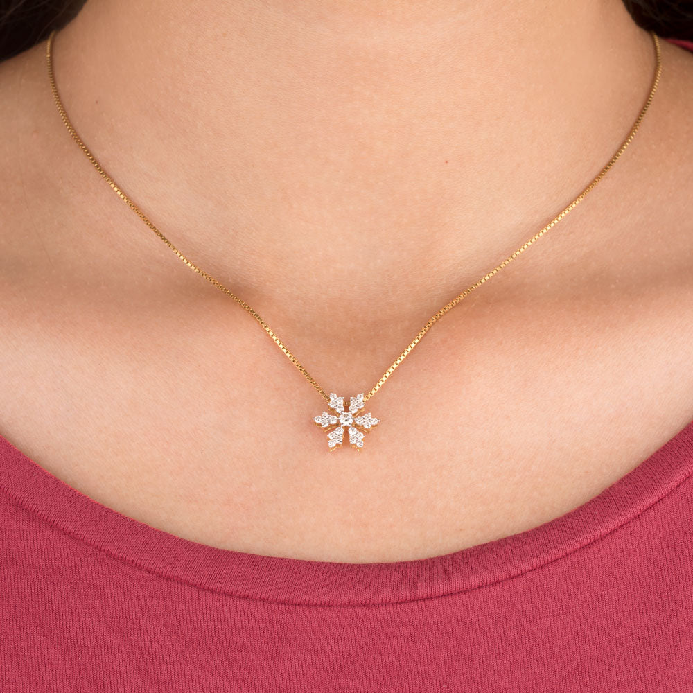 14K Yellow Gold Diamond Pendant - 0.3ct SI-IJ