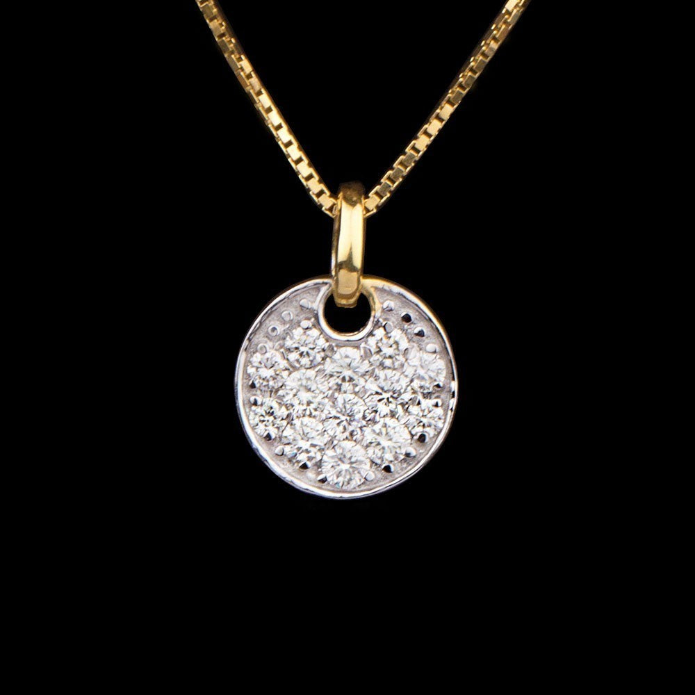 14K Yellow Gold Diamond Pendant - 0.41ct SI-IJ