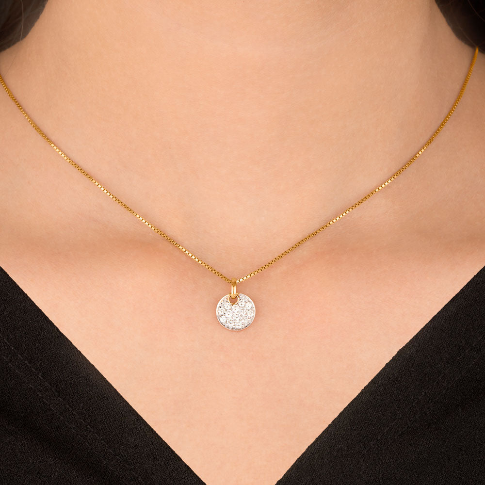 14K Yellow Gold Diamond Pendant - 0.41ct SI-IJ