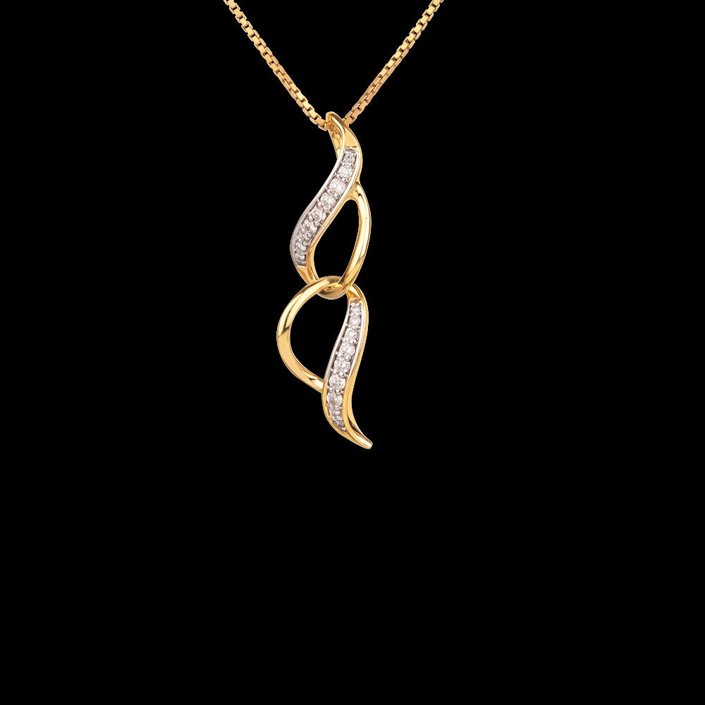 14K Yellow Gold Diamond Pendant - 0.18ct SI-IJ