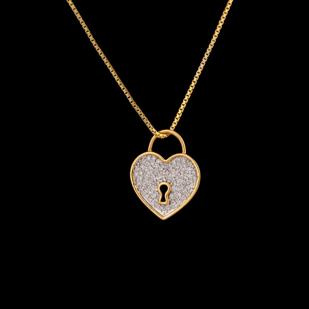 14K Yellow Gold Diamond Pendant - 0.3ct SI-IJ