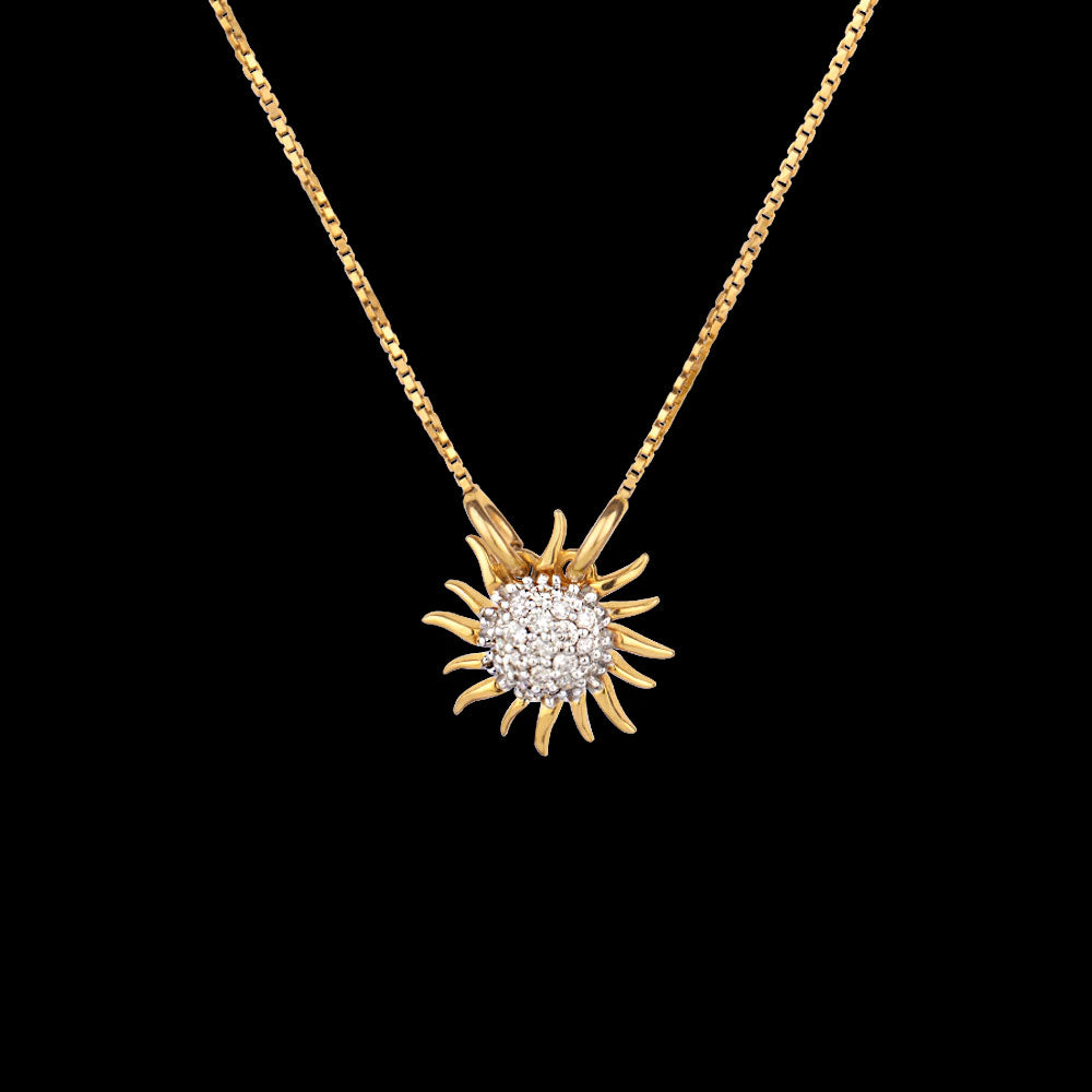 14K Yellow Gold Diamond Pendant - 0.16ct SI-IJ