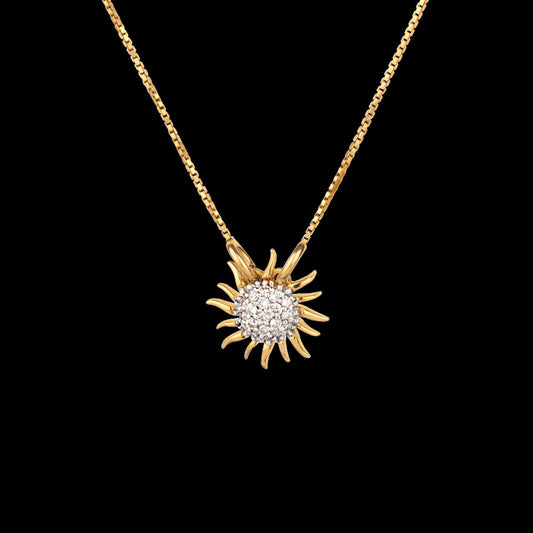 14K Yellow Gold Diamond Pendant - 0.16ct SI-IJ