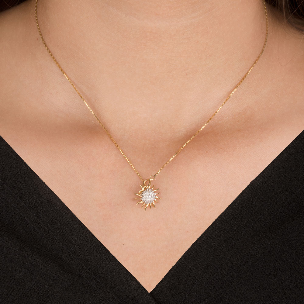 14K Yellow Gold Diamond Pendant - 0.16ct SI-IJ