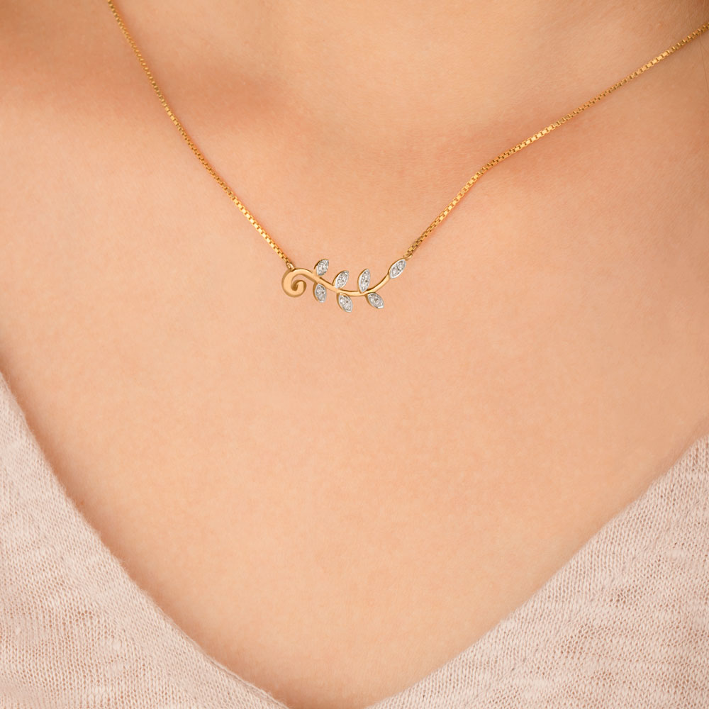 14K Yellow Gold Diamond Pendant - 0.17ct SI-IJ