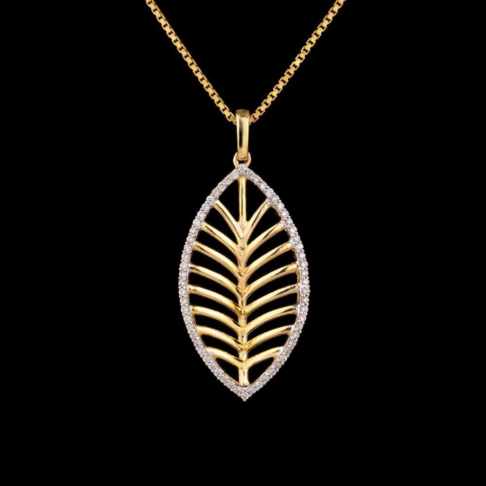 14K Yellow Gold Diamond Pendant - 0.22ct SI-IJ