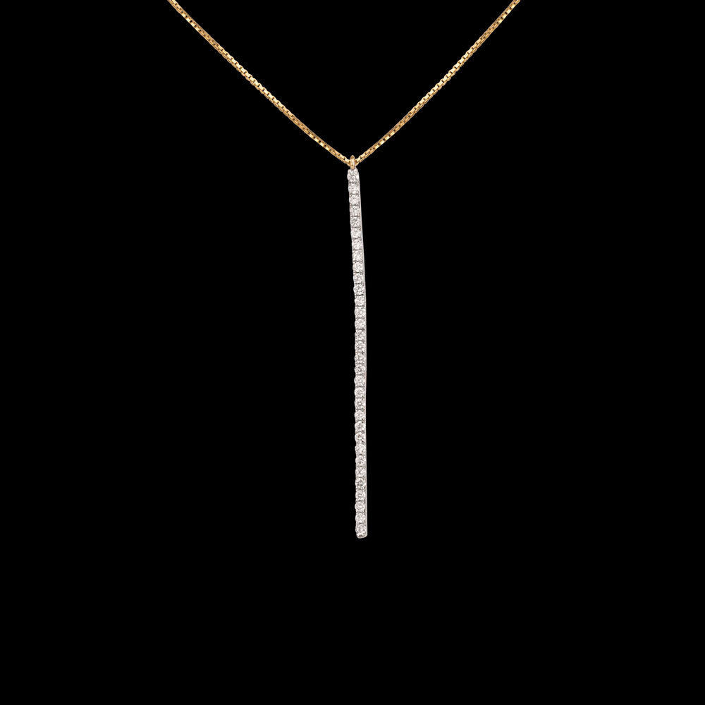 14K Yellow Gold Diamond Pendant - 0.38ct SI-IJ