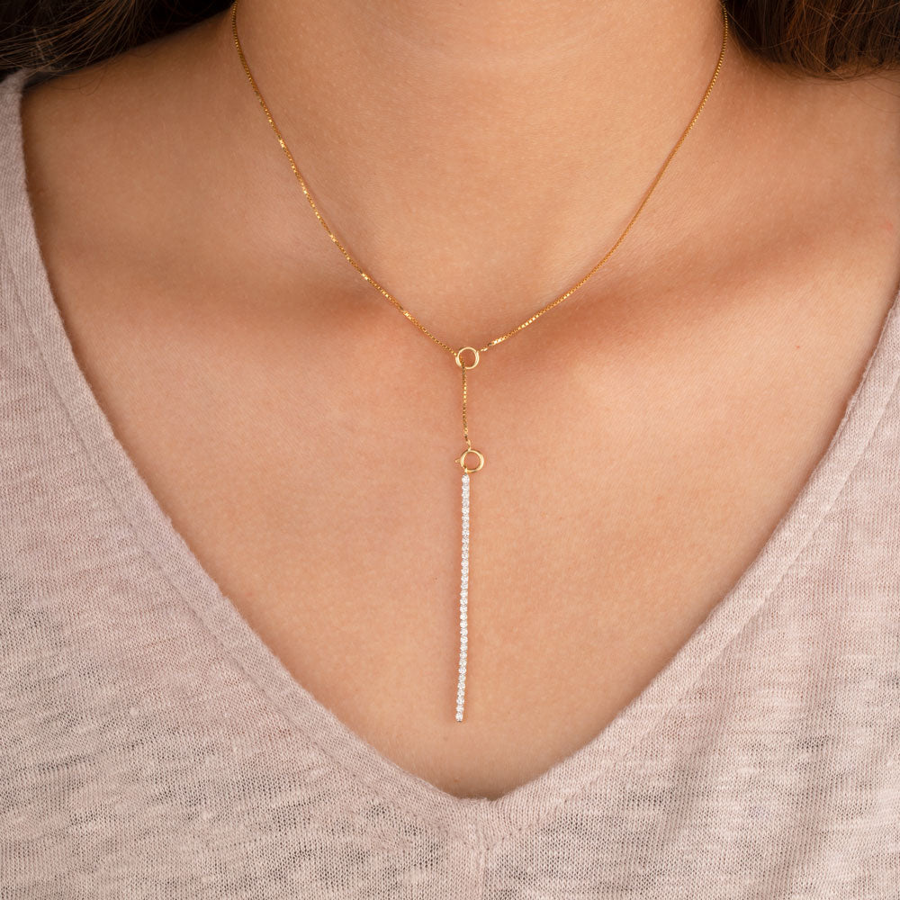 14K Yellow Gold Diamond Pendant - 0.38ct SI-IJ