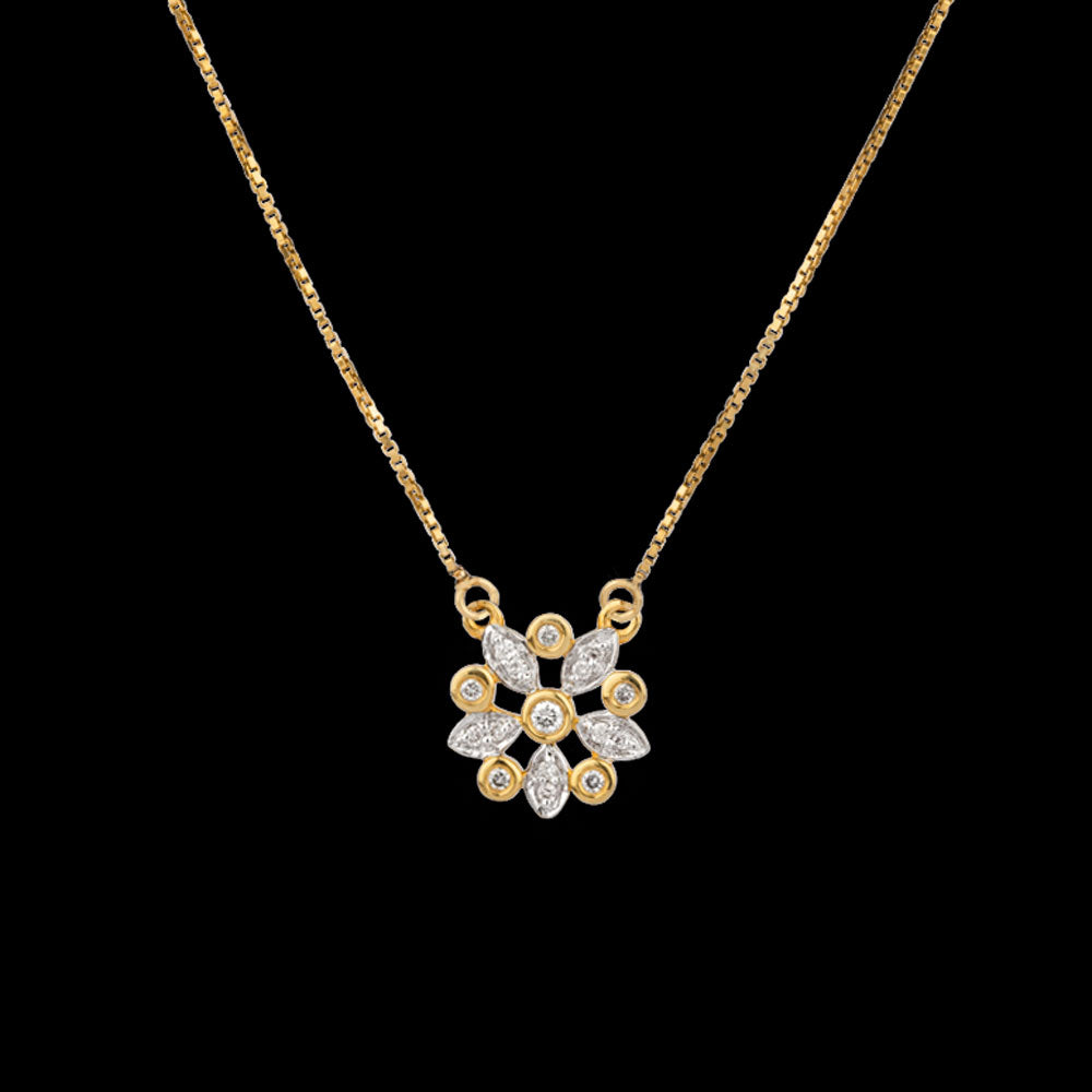 14K Yellow Gold Diamond Pendant - 0.12ct SI-IJ