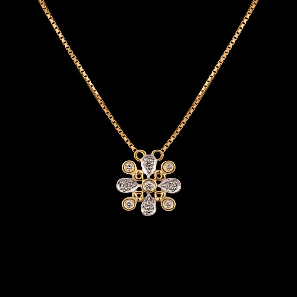 14K Yellow Gold Diamond Pendant - 0.12ct SI-GH