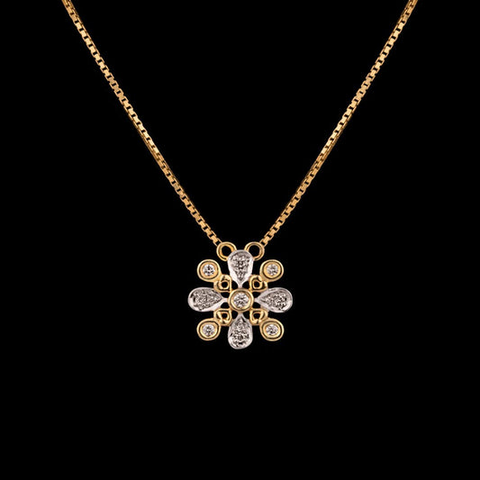 14K Yellow Gold Diamond Pendant - 0.12ct SI-GH