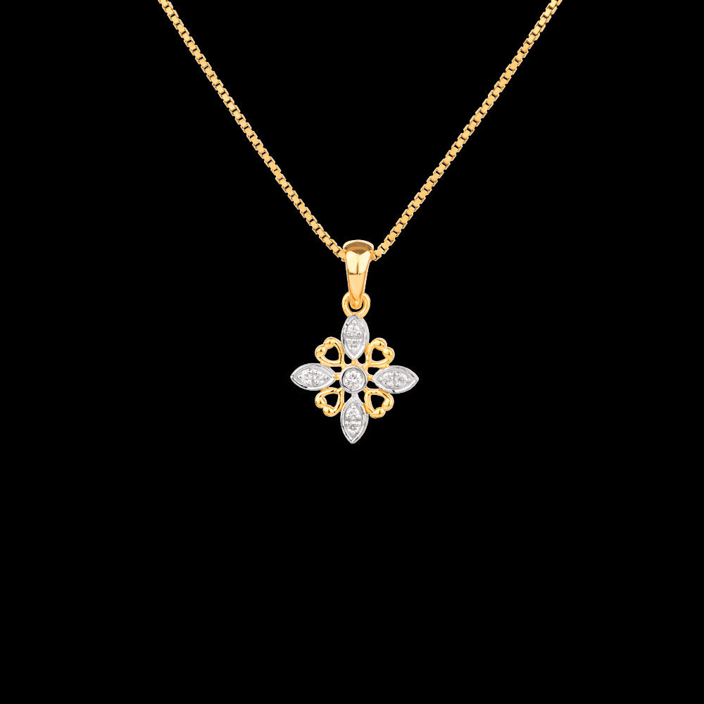 14K Yellow Gold Diamond Pendant - 0.07ct SI-IJ
