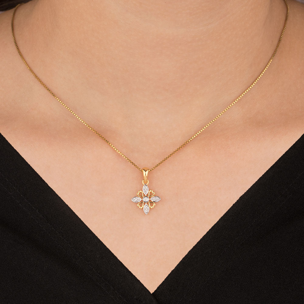 14K Yellow Gold Diamond Pendant - 0.07ct SI-IJ
