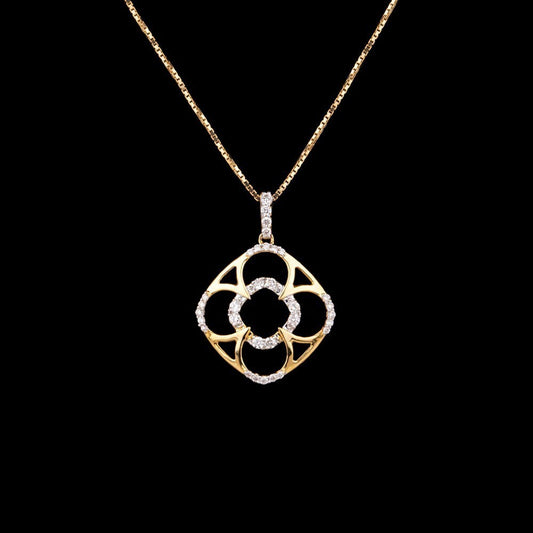 14K Yellow Gold Diamond Pendant - 0.21ct SI-GH