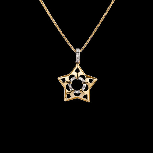 14K Yellow Gold Diamond Pendant - 0.09ct VS-GH