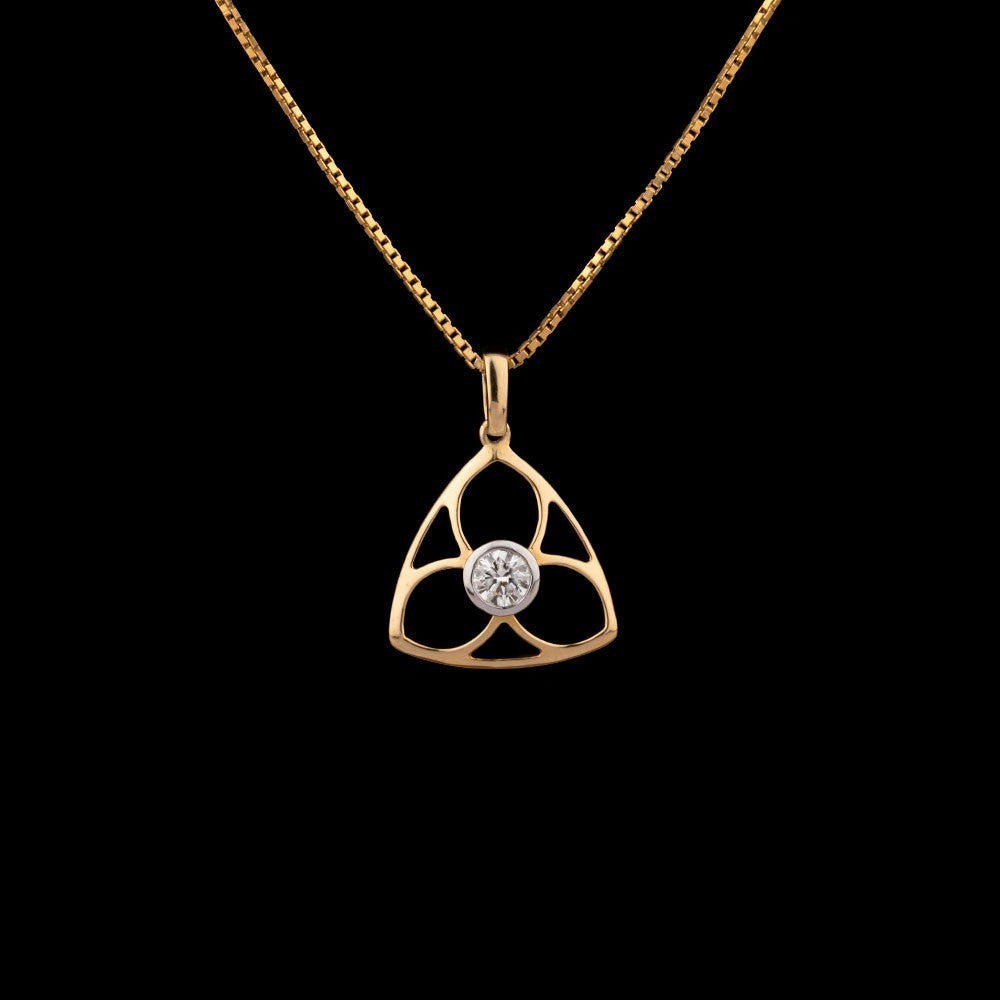 14K Yellow Gold Diamond Pendant - 0.2ct SI-IJ