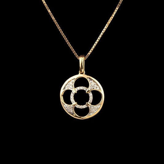 14K Yellow Gold Diamond Pendant - 0.11ct SI-GH